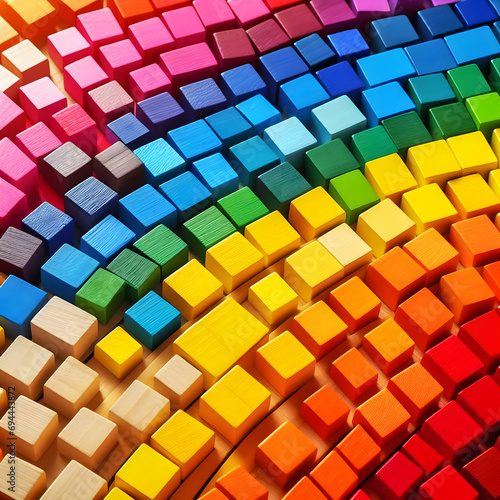 Fototapeta Naklejka Na Ścianę i Meble -  Wooden blocks in a colorful background