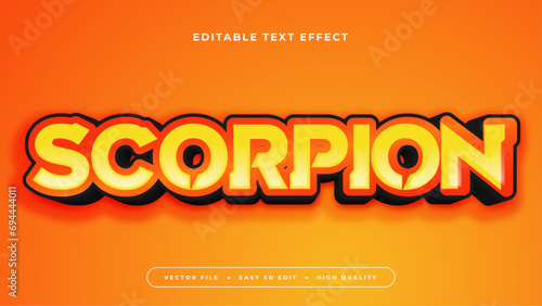 Orange and yellow scorpion 3d editable text effect - font style photo