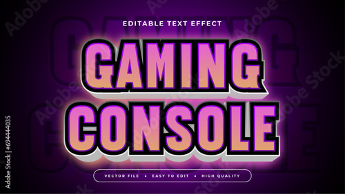 Peach pink and purple violet gaming console 3d editable text effect - font style