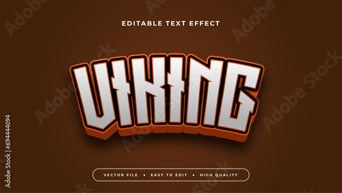 Brown red and silver viking 3d editable text effect - font style