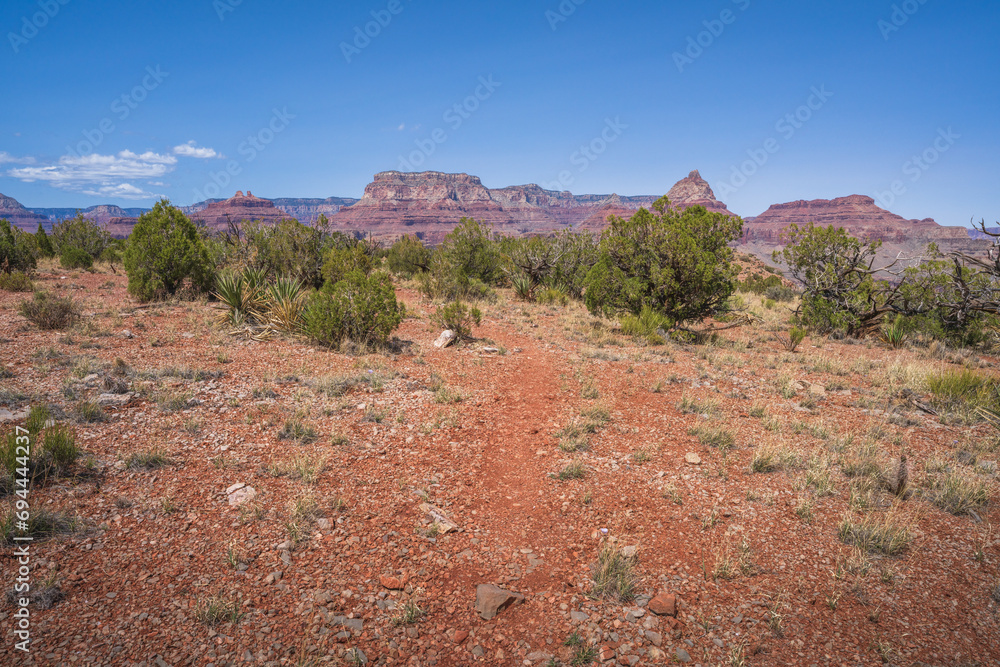 hiking the grandview trail in the grand canyon national park, arizona, usa
