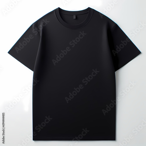 black t-shirt isolated on white background