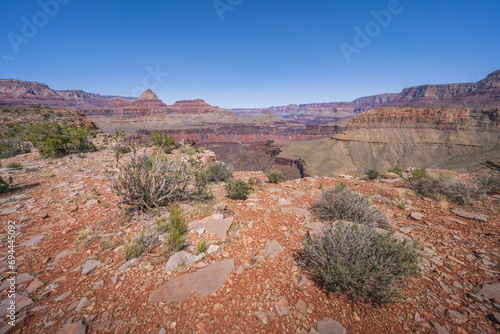 hiking the grandview trail in the grand canyon national park, arizona, usa