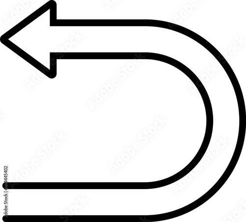 Undo arrow icon design in linear style.