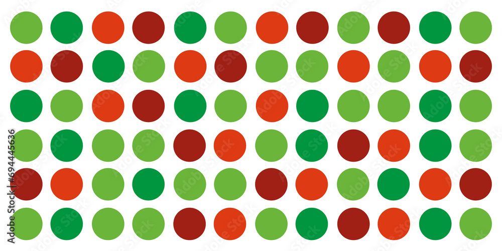 Red and green polka dot pattern. Red and green polka dot pattern.