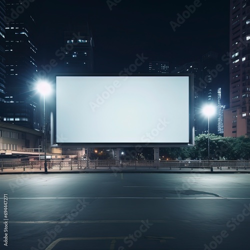 Blank billboard mockup advertising commercial , generative ai.
