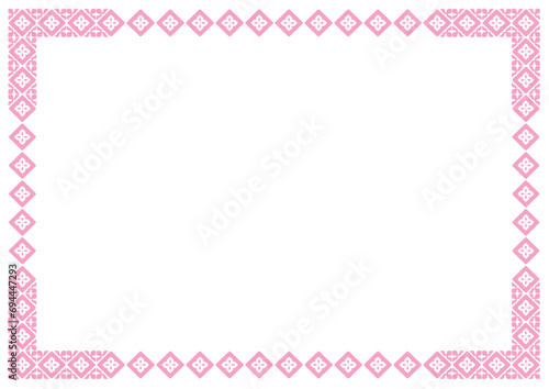 Border frame vector label. Simple line corner pattern. Border frame decoration. Vector simple line art border frame