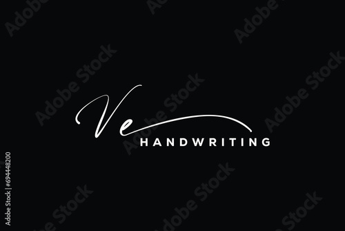 VE initials Handwriting signature logo. VE Hand drawn Calligraphy lettering Vector. VE letter real estate, beauty, photography letter logo design. photo