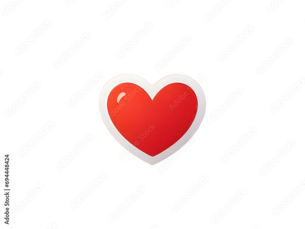 red heart isolated on white