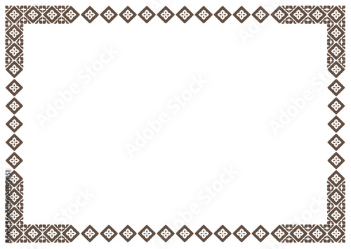 Border frame vector label. Simple line corner pattern. Border frame decoration. Vector simple line art border frame