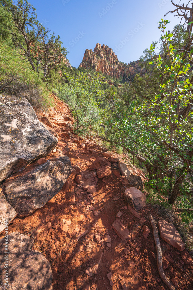 hiking the grandview trail in the grand canyon national park, arizona, usa
