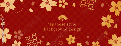 正月の背景イラスト。和柄をあしらった美しい背景。