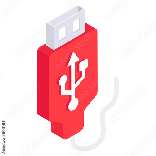 Premium download icon of usb