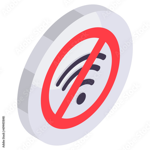 Premium download icon of no wifi 