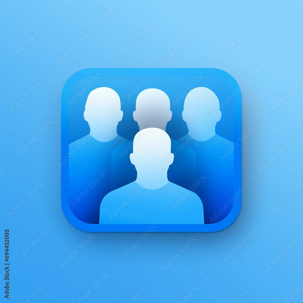 Powder Blue Silhouette of a Group of People App Icon Powder Blue Silhouette of a Group of People App Icon