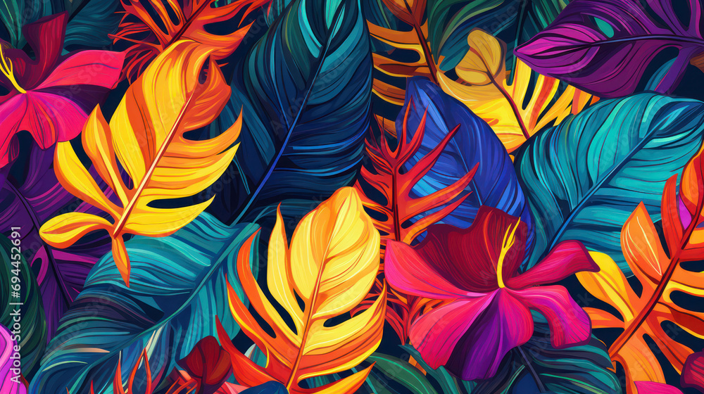 Exotic plant seamless wallpaper print jungle background background leaf palm tropic pattern Exotic plant seamless wallpaper print jungle background background leaf palm tropic pattern