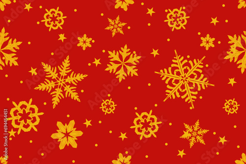 seamless pattern with snowflake christmas background decoration red background