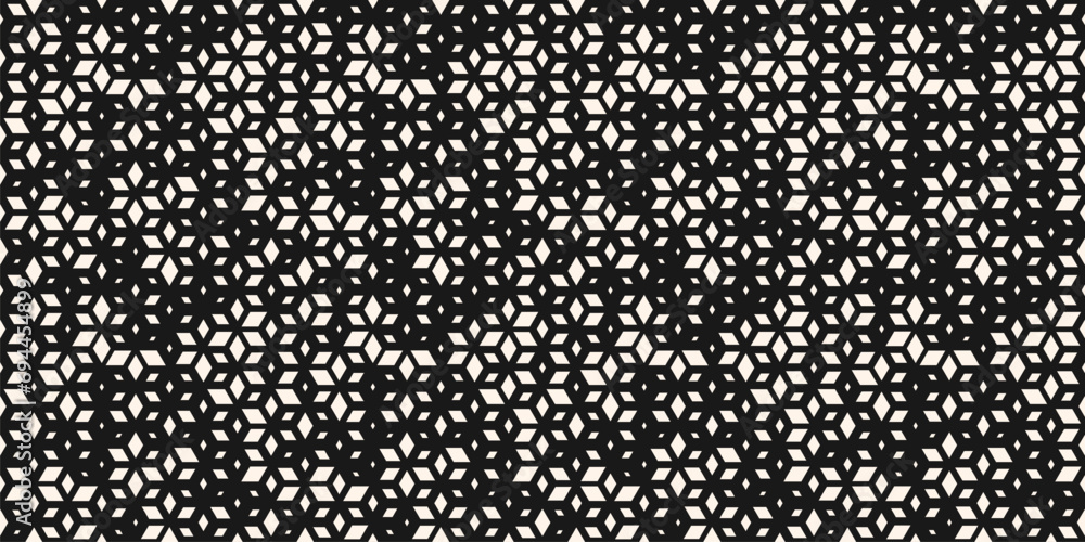 Elegant vector seamless pattern with small diamond shapes, floral silhouettes with halftone effect. Luxury modern black and white background. Simple monochrome texture. Trendy dark repeated geo design Elegant vector seamless pattern with small diamond shapes, floral silhouettes with halftone effect. Luxury modern black and white background. Simple monochrome texture. Trendy dark repeated geo design