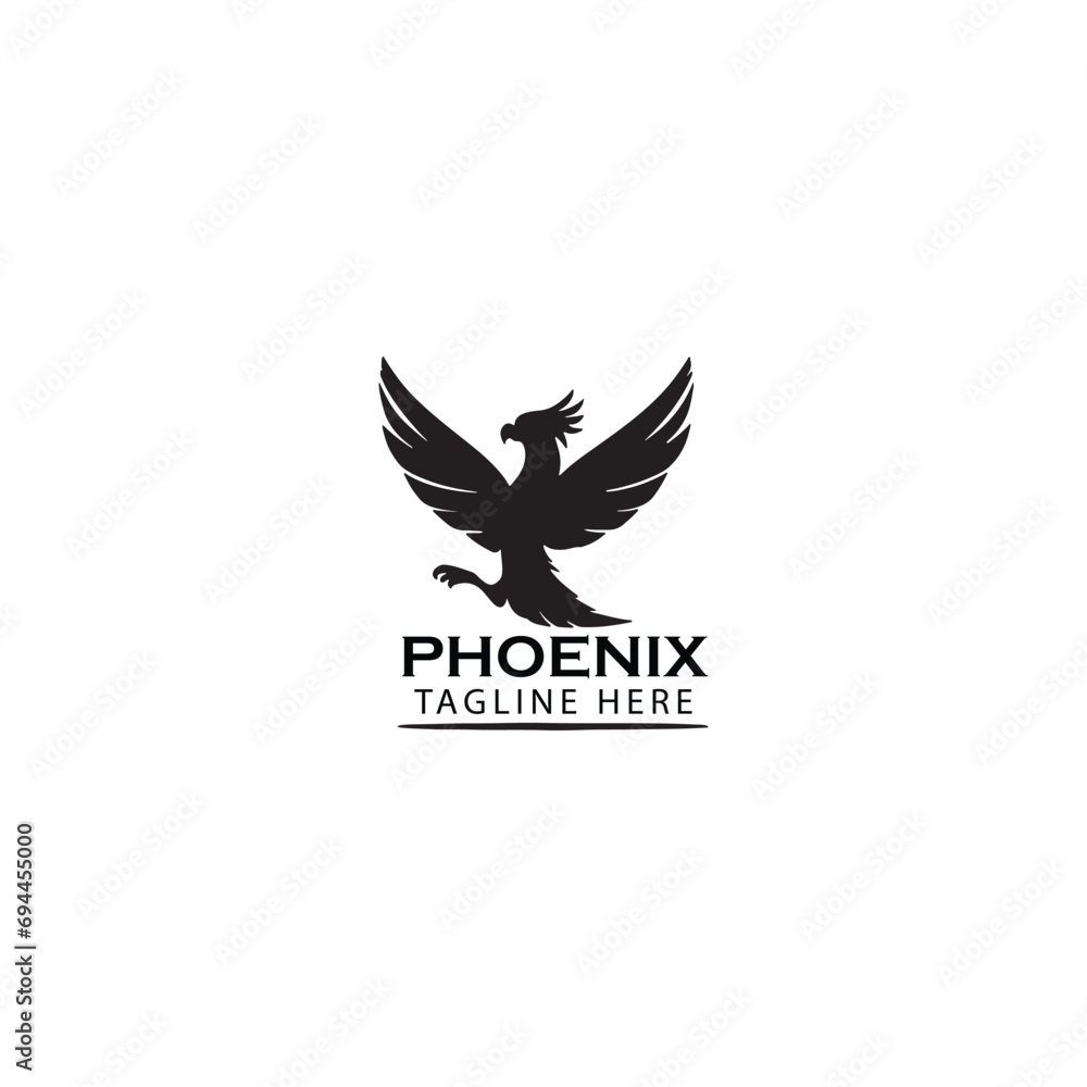 Phoenix bird symbol and logo design vector illustration Phoenix bird symbol and logo design vector illustration