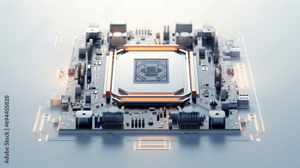 Foto de the sleek design of a modern computer CPU, its intricate ...