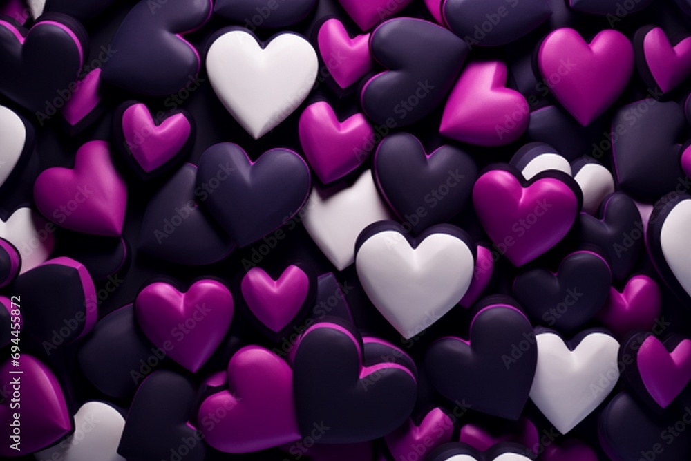Valentine's Day background with gift box and heart-shaped balloons