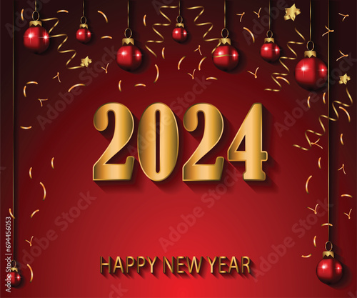 2024 Happy New Year background for your seasonal invitations, festive posters, greetings cards.