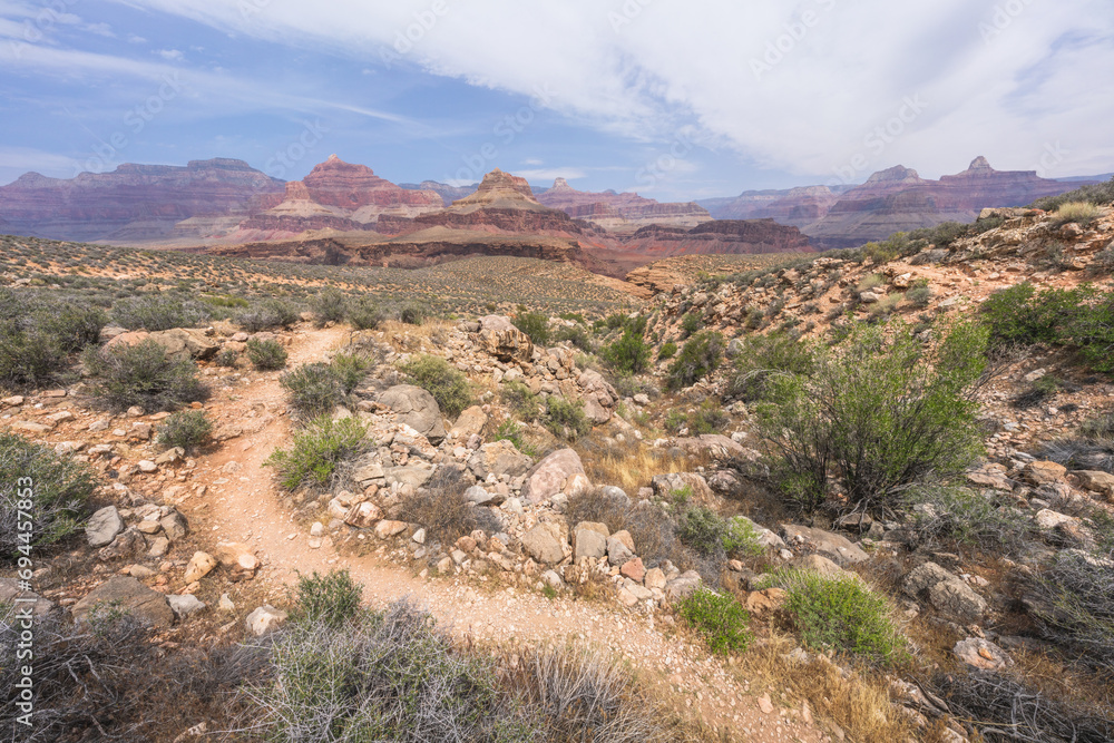 hiking the tonto trail in the grand canyon national park, arizona, usa