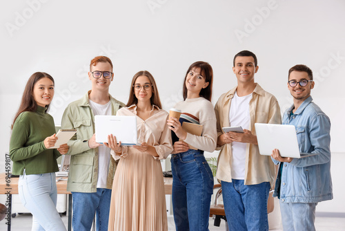 Team of young programmers w...