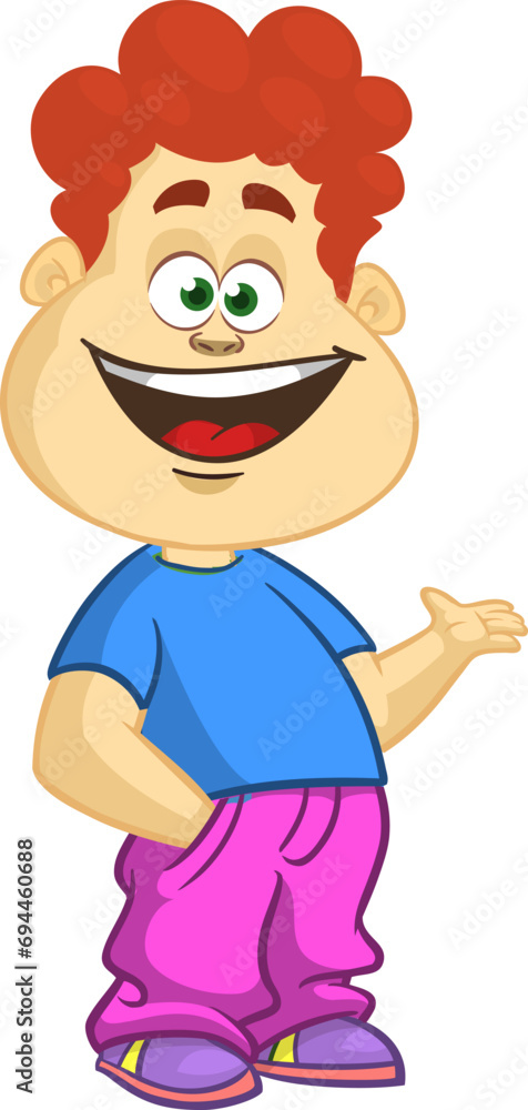 Cute little cartoon boy smiling expression. .Vector illustration of a teenager kid. Isolated Cute little cartoon boy smiling expression. .Vector illustration of a teenager kid. Isolated