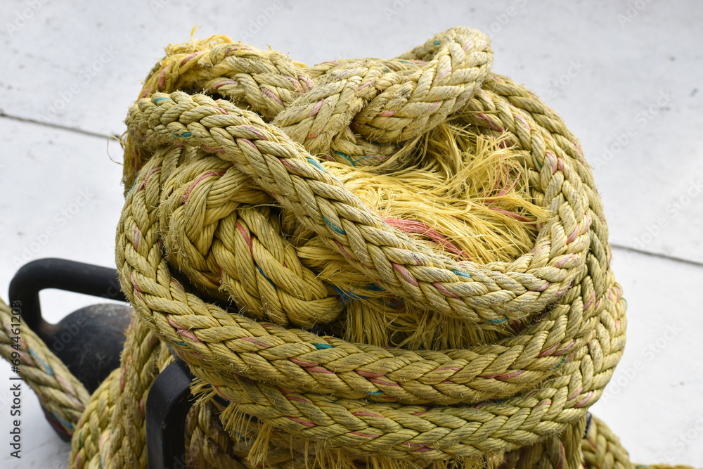 Coastal Yellow Boat Rope by the Seine River in Paris