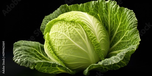 A detailed close-up of a cabbage head. This image can be used in various food-related projects and publications