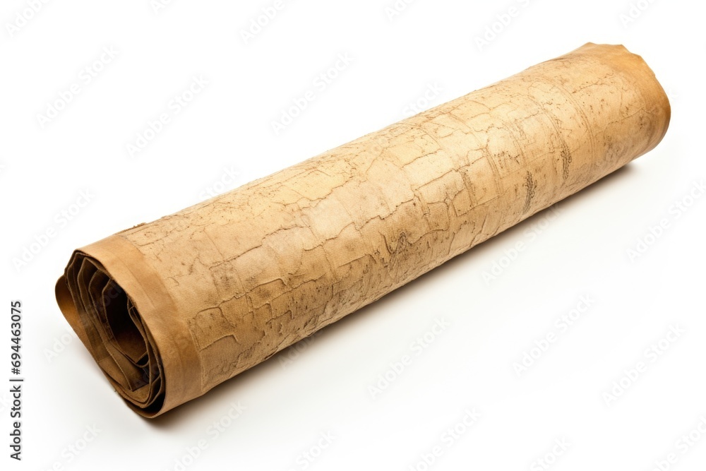 A roll of toilet paper placed on a clean white surface. Suitable for hygiene, bathroom, or household-related concepts A roll of toilet paper placed on a clean white surface. Suitable for hygiene, bathroom, or household-related concepts