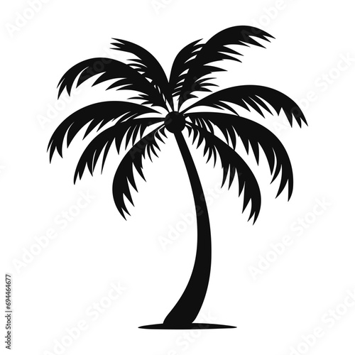 A Palm tree vector isolated on a white background  Tropical palm tree Silhouette