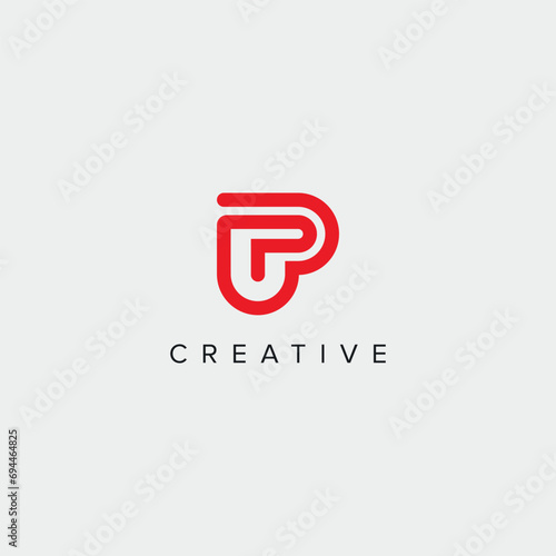 Abstract letter P heart logo vector symbol. Valentines day logotype concept.