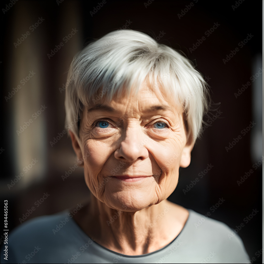 Seventy years, life goes on. A thoughtful woman of seventy looks into the lens. An atmosphere of decency, reliability and kindness Seventy years, life goes on. A thoughtful woman of seventy looks into the lens. An atmosphere of decency, reliability and kindness