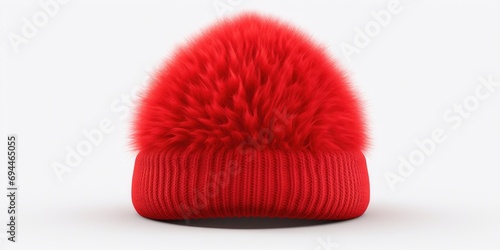 A red hat with a pom pom on it. Can be used for winter-themed designs or as a fun accessory