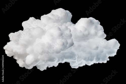 White smoke cloud on a black background. Versatile image that can be used for various concepts and designs