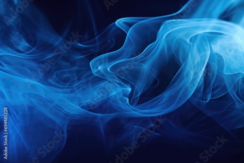 Blue smoke captured in a close-up shot on a black background. Perfect for adding a mysterious and captivating element to your designs or projects