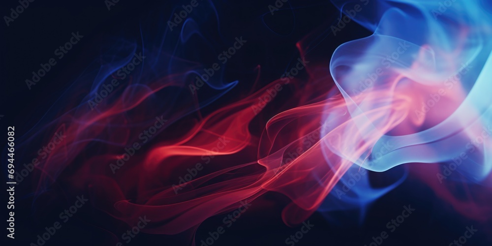 Close up shot of vibrant red and blue smoke. Perfect for adding a pop of color and energy to any project