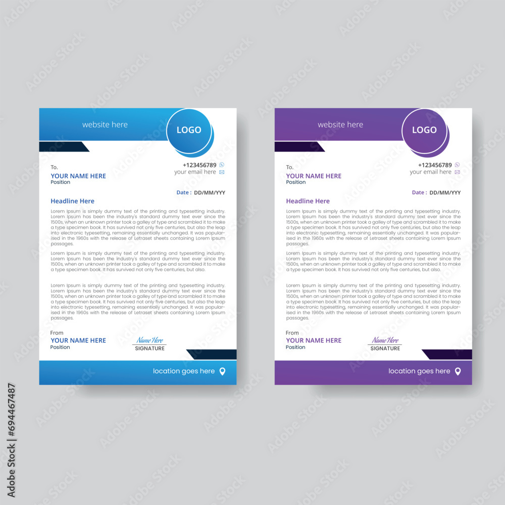 Modern & Creative Latterhead Design Vector Modern & Creative Latterhead Design Vector