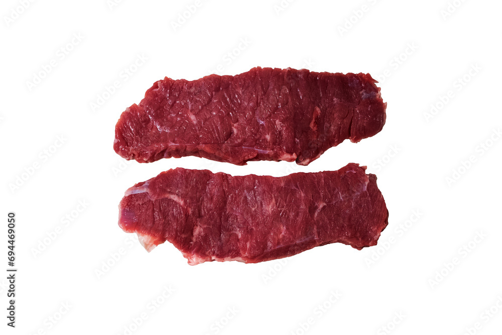 Obraz premium Two Raw Rump Steaks isolated on transparent background