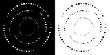 Halftone dots set in circle form, circle random dots, modern abstract circular and radial lines volute, helix, radiating rotation vortex arc, spiral, swirl - stock vector