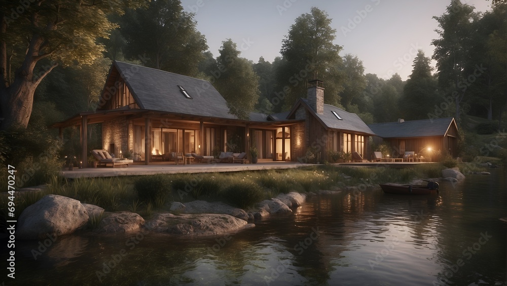 Obraz premium house on the lake