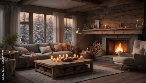 living room with fireplace © ArtistiKa