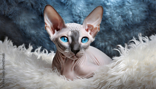 Kot Sphynx. Generative AI photo