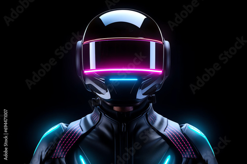 neon helmet, AI generated