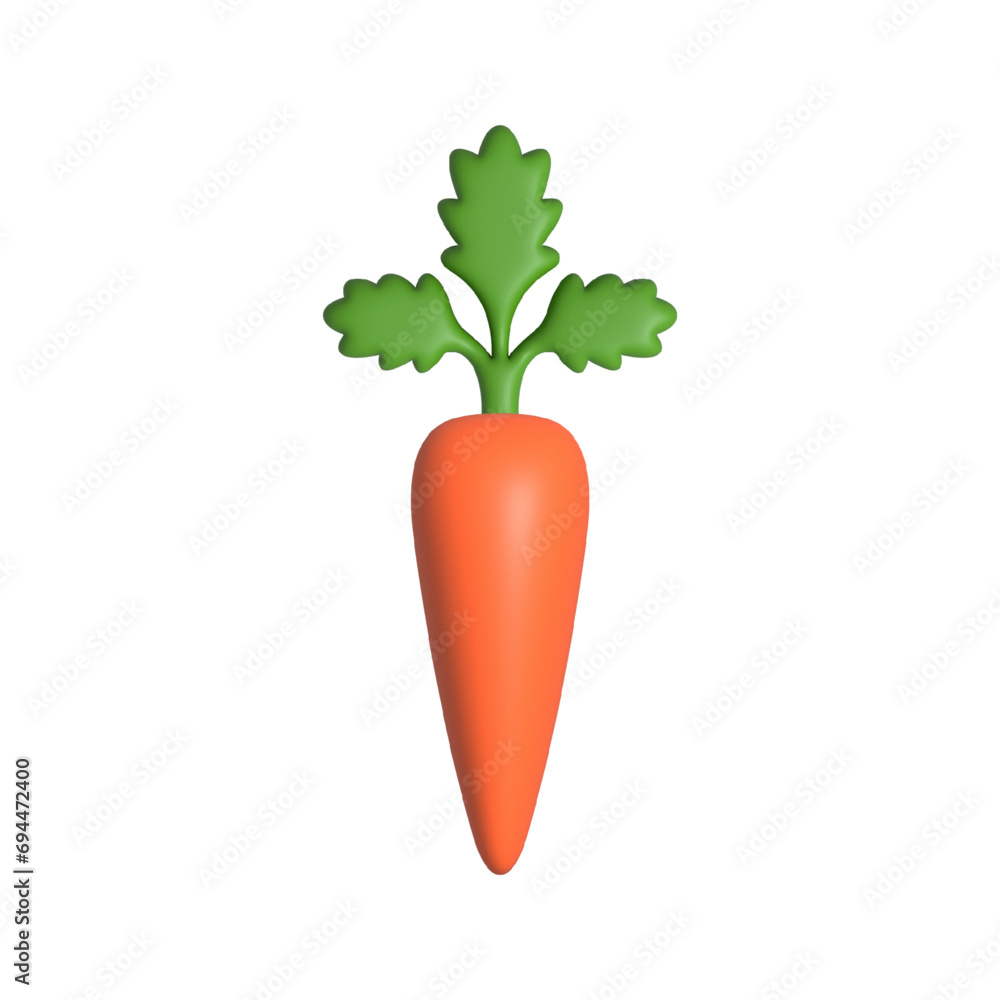 Carrot icon. 3D Vector icon isolated on white background. Carrot icon. 3D Vector icon isolated on white background.