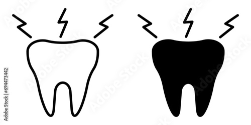 ofvs507 OutlineFilledVectorSign ofvs - toothache vector icon . suffering sign . isolated transparent . black outline and filled version . AI 10 / EPS 10 / PNG . g11850