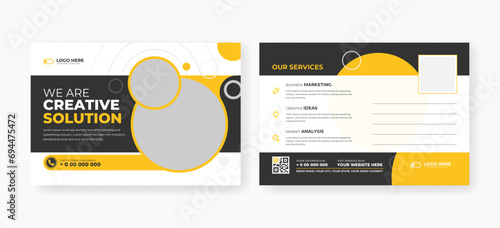 Corporate business postcard design template. minimal modern print-ready postcard design, 