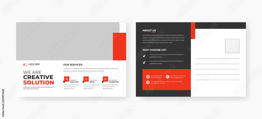 Corporate business postcard design template. minimal modern print-ready postcard design, Corporate business postcard design template. minimal modern print-ready postcard design,